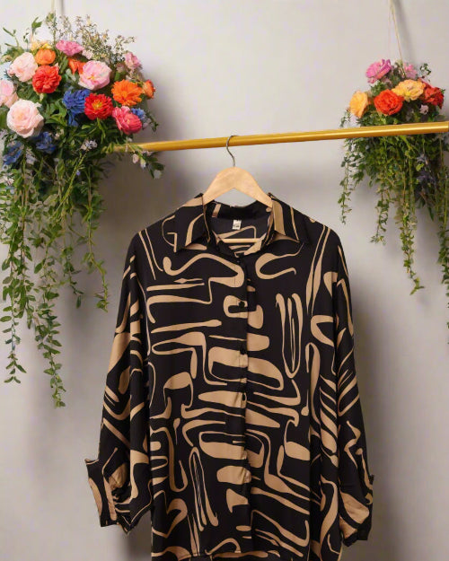 satin printed shirts for women