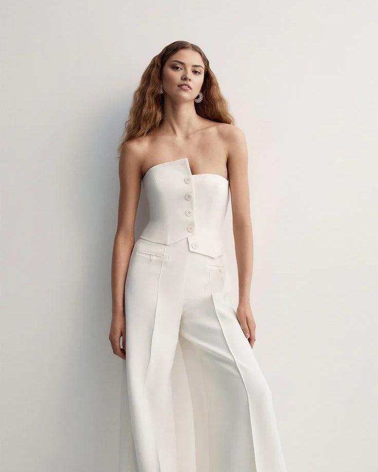 Pearl Essence Co-ord Set (Bustier & Pants) - Beyond Formals