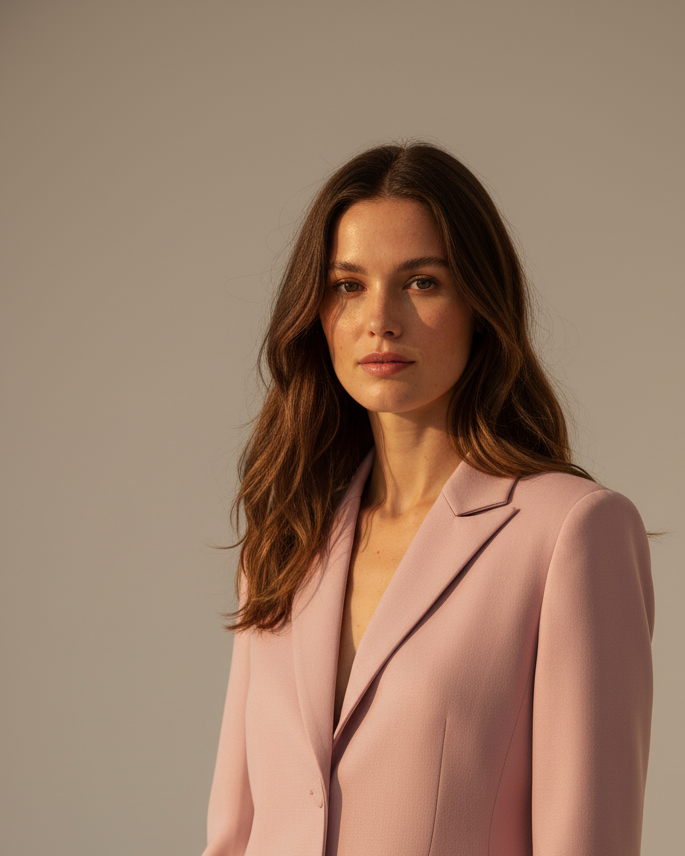 nude pink blazer