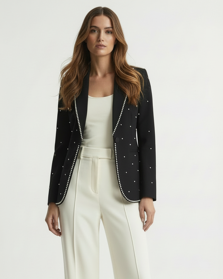 Off-White High-Waist Wide-Leg Trousers Beyond Formals