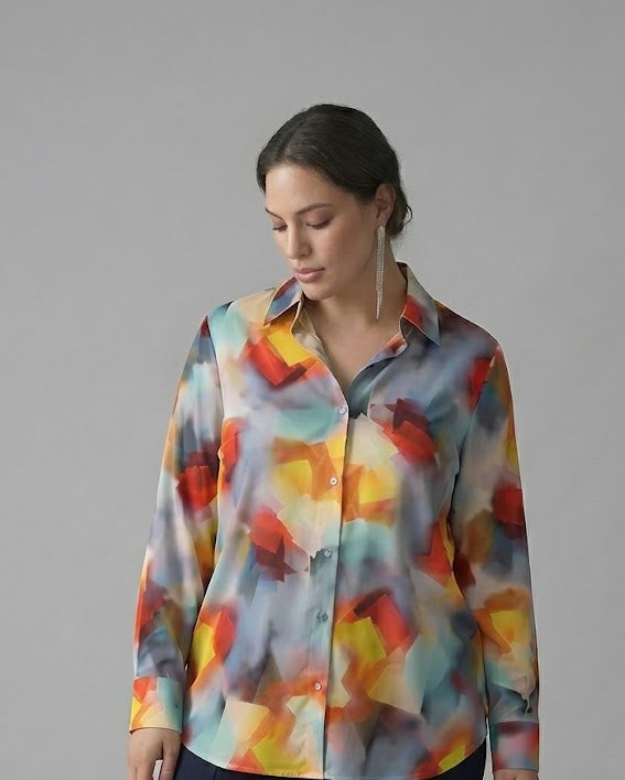 Multicolor Abstract Print Shirt Beyond Formals