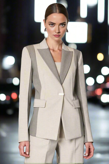 Dual-Tone Grey Power Suit Set