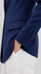 Navy Pinstripe Single-Breasted Blazer Beyond Formals