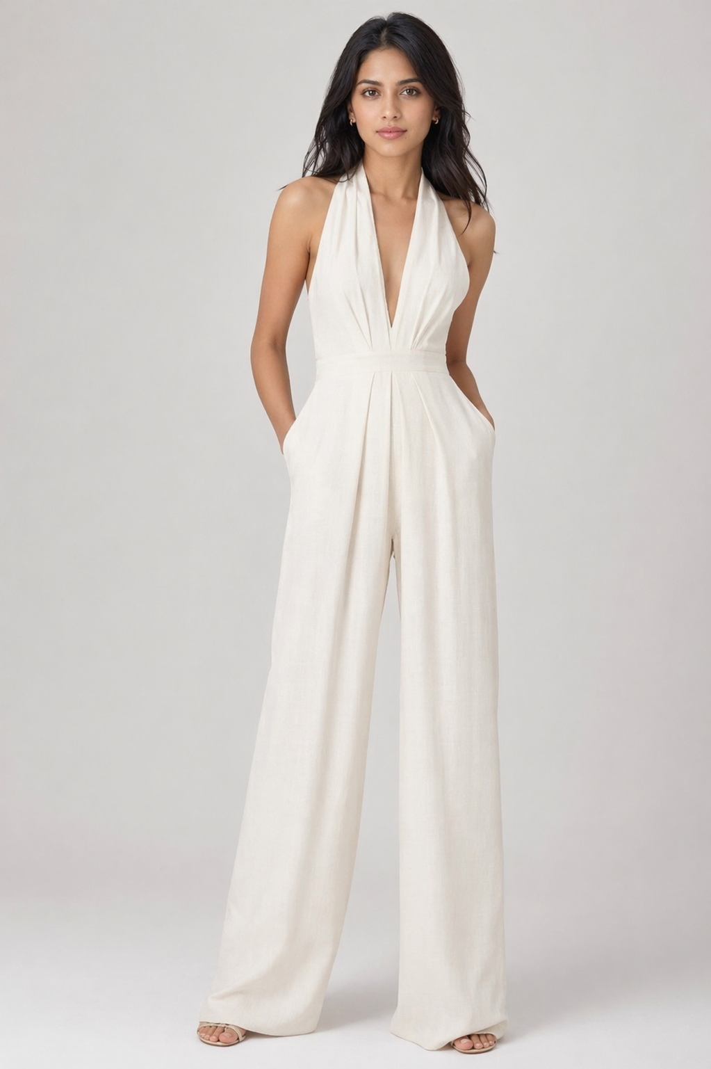 Raven Wide Leg & Backless Halter Jumpsuit Beyond Formals