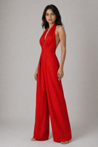 Raven Wide Leg & Backless Halter Jumpsuit Beyond Formals