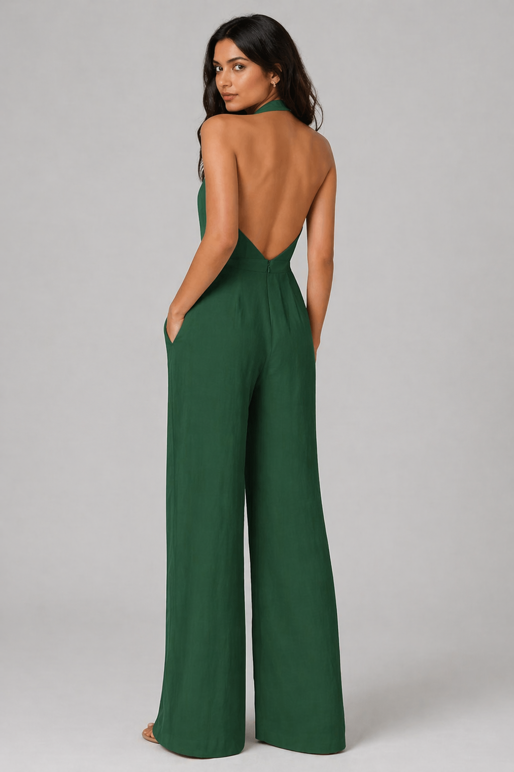 Raven Wide Leg & Backless Halter Jumpsuit Beyond Formals