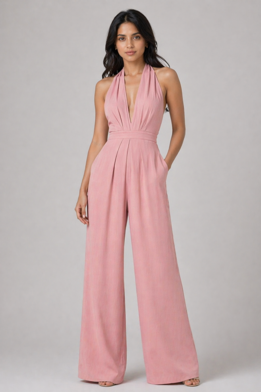Raven Wide Leg & Backless Halter Jumpsuit Beyond Formals