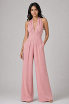 Raven Wide Leg & Backless Halter Jumpsuit Beyond Formals