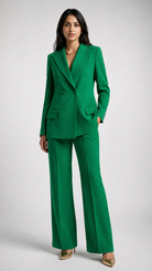 Green Double-Breasted Power Suit Set Beyond Formals