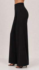 Black High-Rise Wide-Leg Trousers Beyond Formals