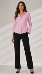 Pink Pinstripe Flared-Sleeve Formal Shirt Beyond Formals