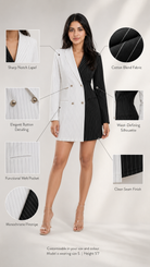 Monochrome Pinstripe Blazer Dress Beyond Formals