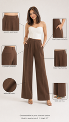 Brown High-Rise Wide-Leg Trousers Beyond Formals