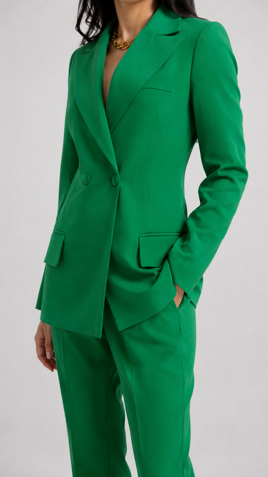 Hunter Green Double-Breasted Blazer Suit Set Beyond Formals