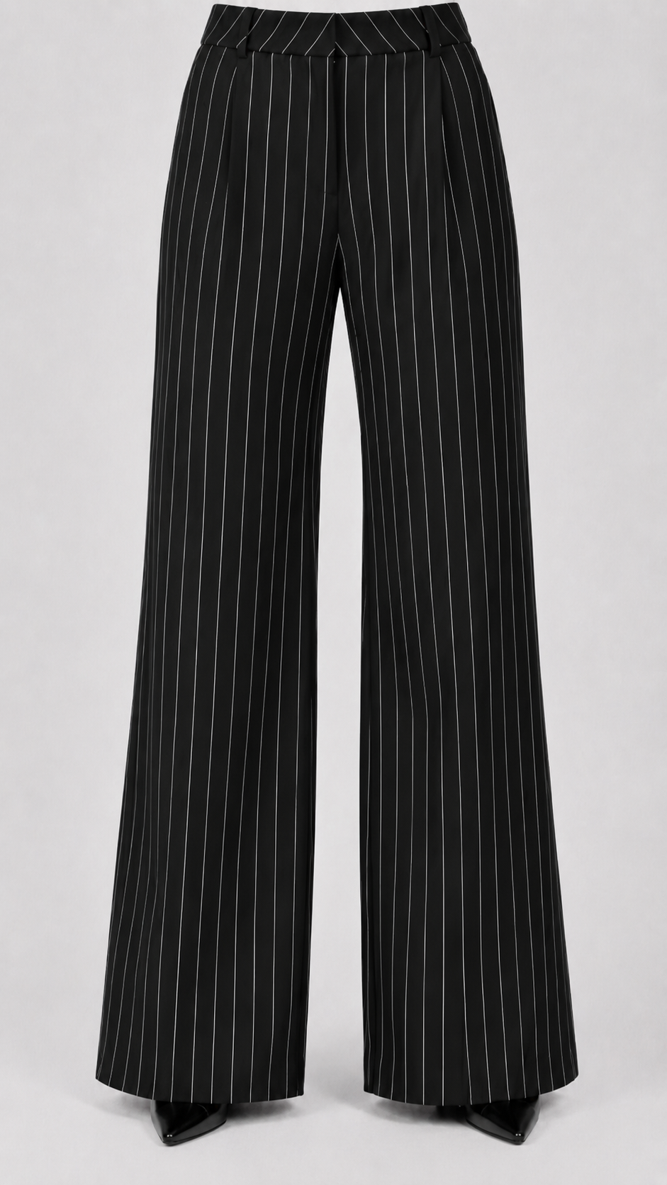 Executive Black Pinstripe Double-Breasted Blazer Suit Set Beyond Formals