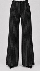 Executive Black Pinstripe Double-Breasted Blazer Suit Set Beyond Formals