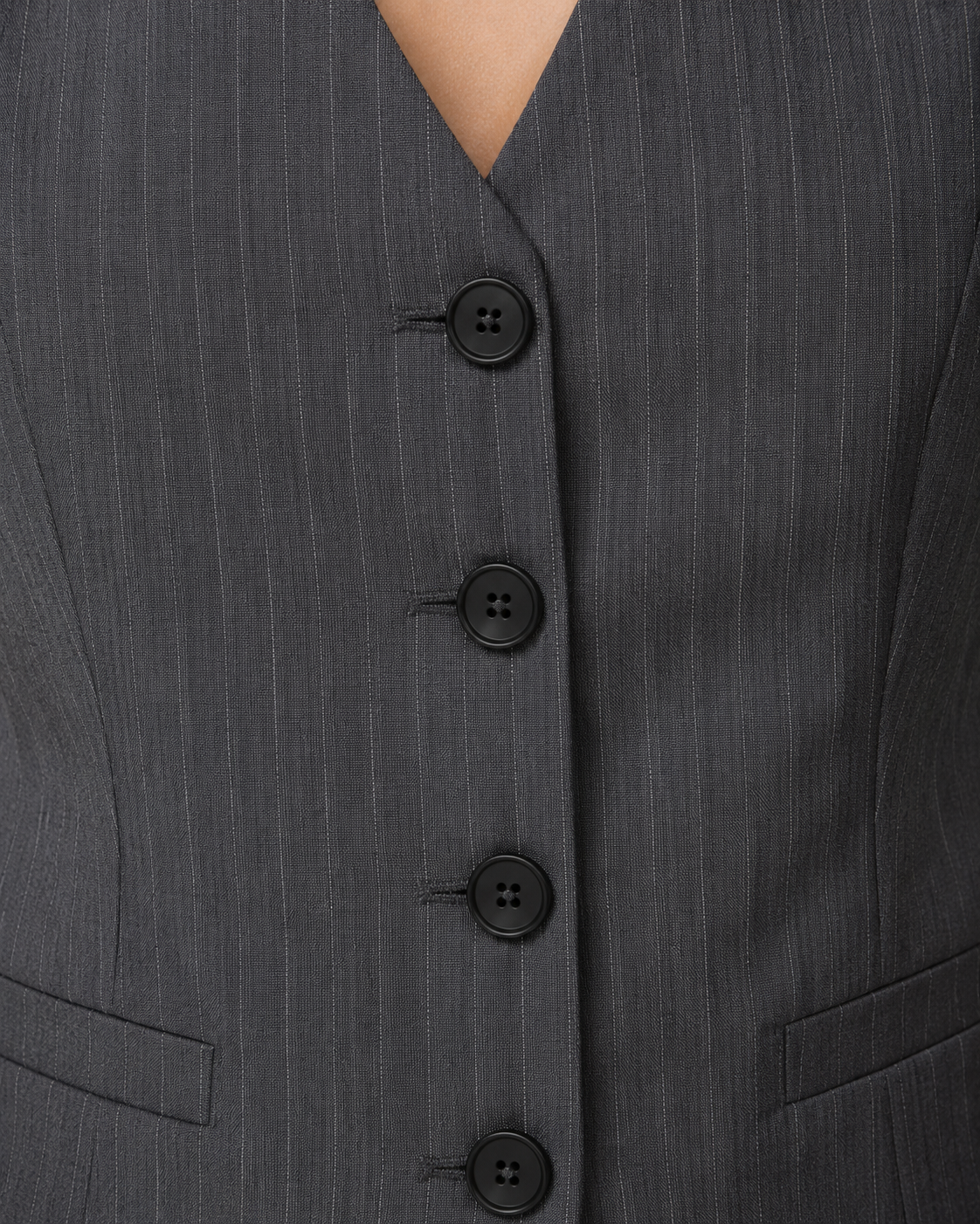 Pinstripe V-neck Single-Breasted Waistcoat Beyond Formals