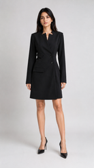 Black Asymmetric Blazer Dress Beyond Formals