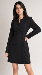 Black Asymmetric Blazer Dress Beyond Formals