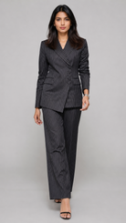 Black Striped 3-Piece Premium Formal Blazer Suit Set With Waistcoat & Pants Beyond Formals