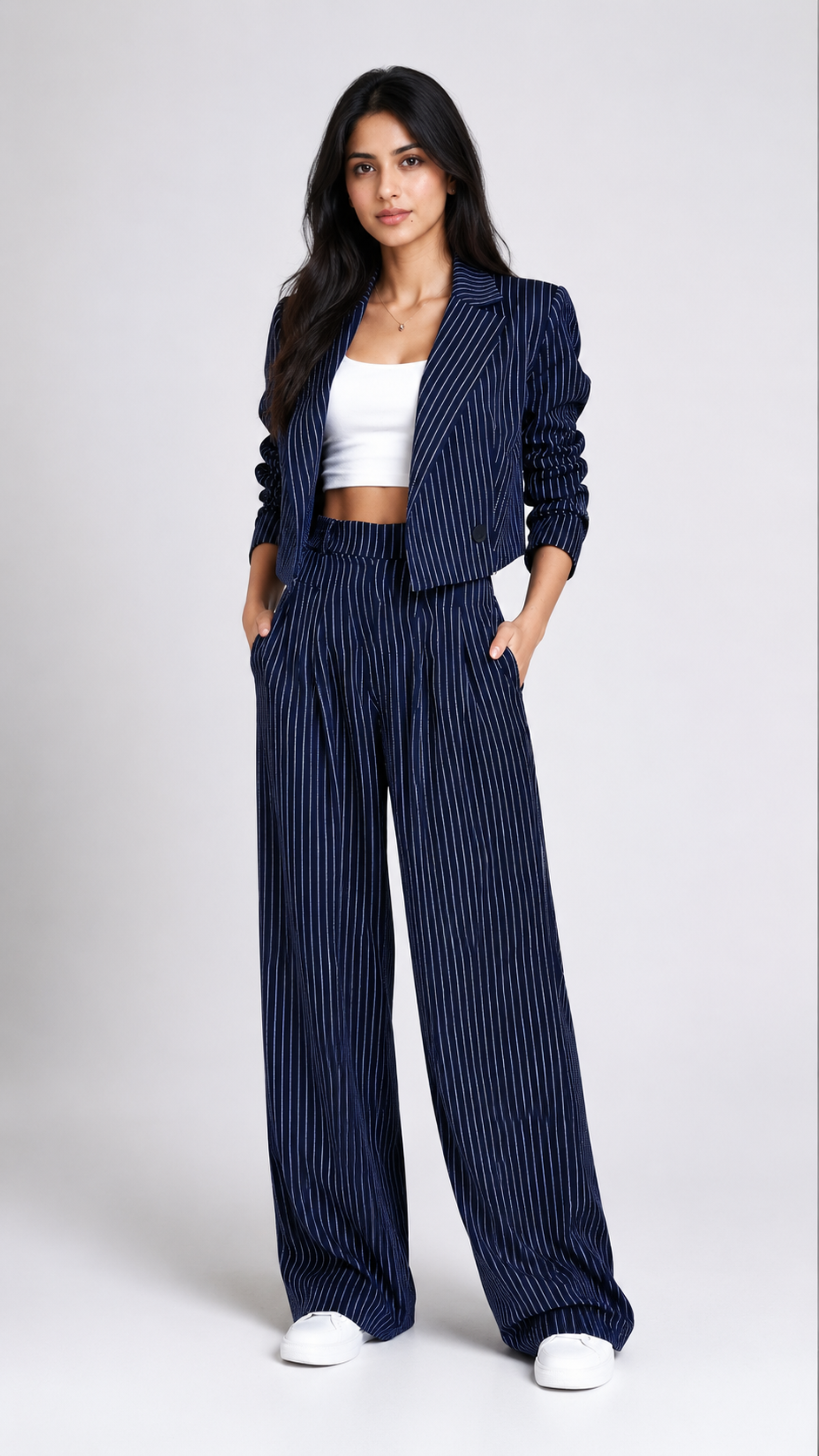 Pinstripe Blazer Suit Set Beyond Formals