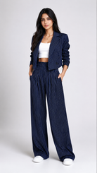 Pinstripe Blazer Suit Set Beyond Formals