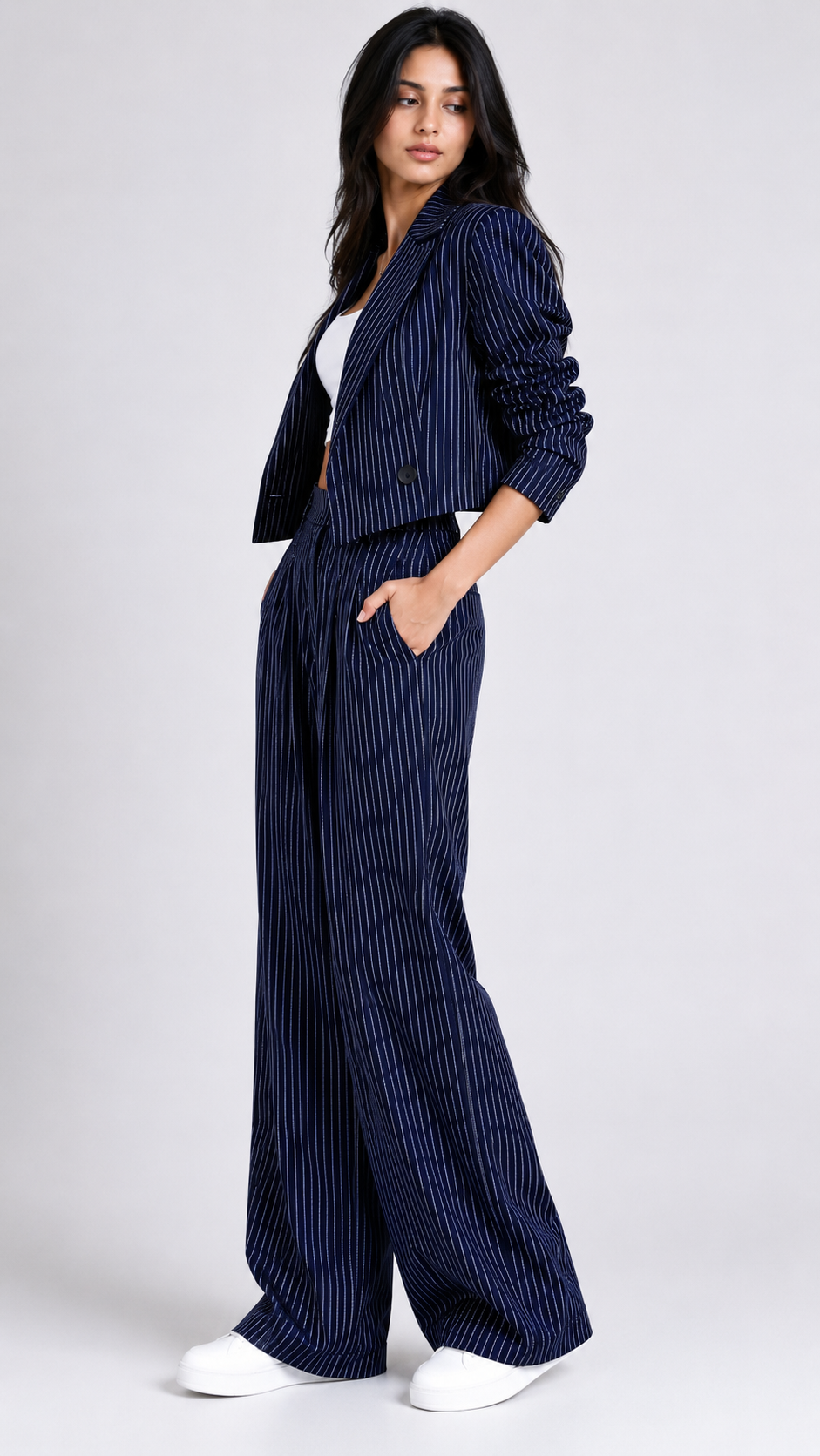 Pinstripe Blazer Suit Set Beyond Formals