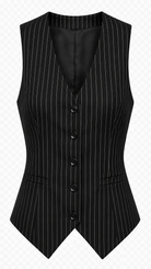Pinstripe V-Neck Single-Breasted Waistcoat Beyond Formals