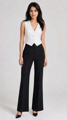 Pinstripe V-Neck Single-Breasted Waistcoat Beyond Formals