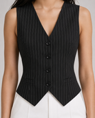 Pinstripe V-Neck Single-Breasted Waistcoat Beyond Formals