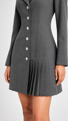Grey Pleated Blazer Dress Beyond Formals