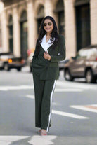 Olive green suit set for women