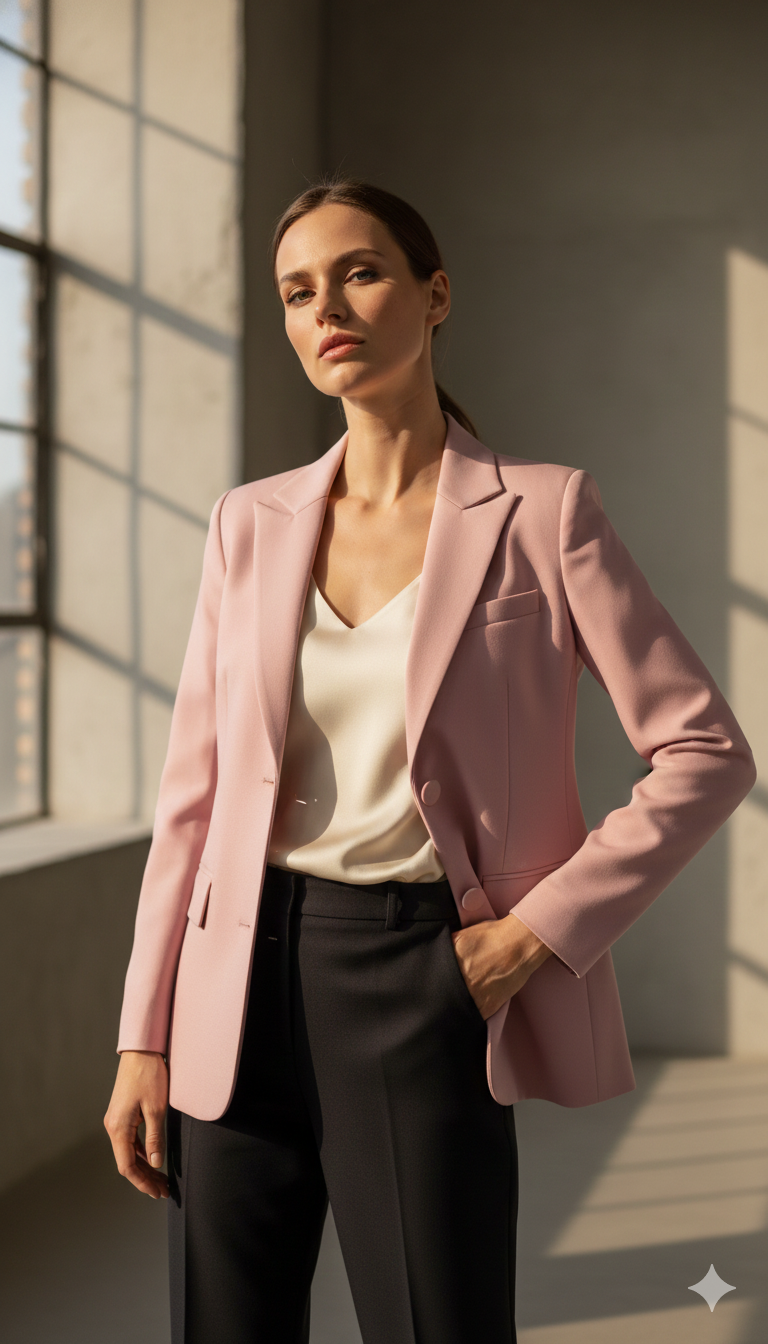 Nude Pink Structured Blazer Beyond Formals