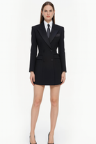 Power Tie Black Blazer Dress - Beyond Formals
