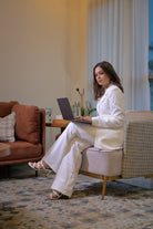 White Power Suit Set for Women – Blazer & Trousers Beyond Formals