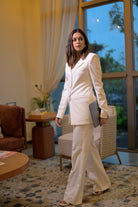 White Power Suit Set for Women – Blazer & Trousers Beyond Formals