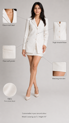 Ivory Structured Blazer with Mini Skirt Blazer Suit Set Beyond Formals