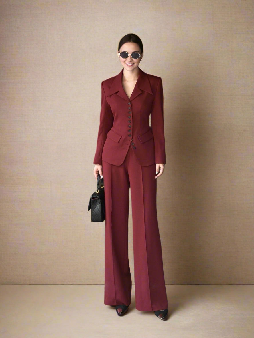 maroon coordset for women