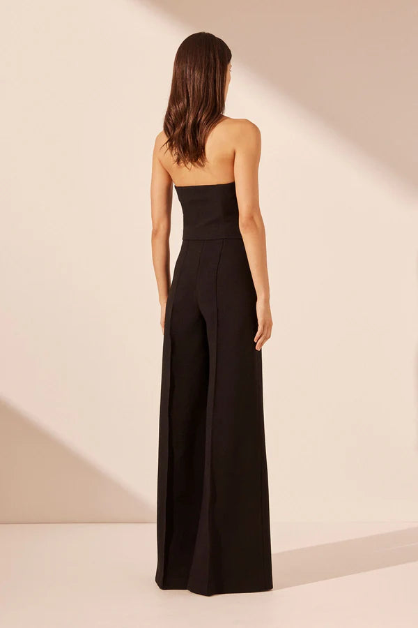 Women's dark brown cropped bustier  for semi-formal occasions.