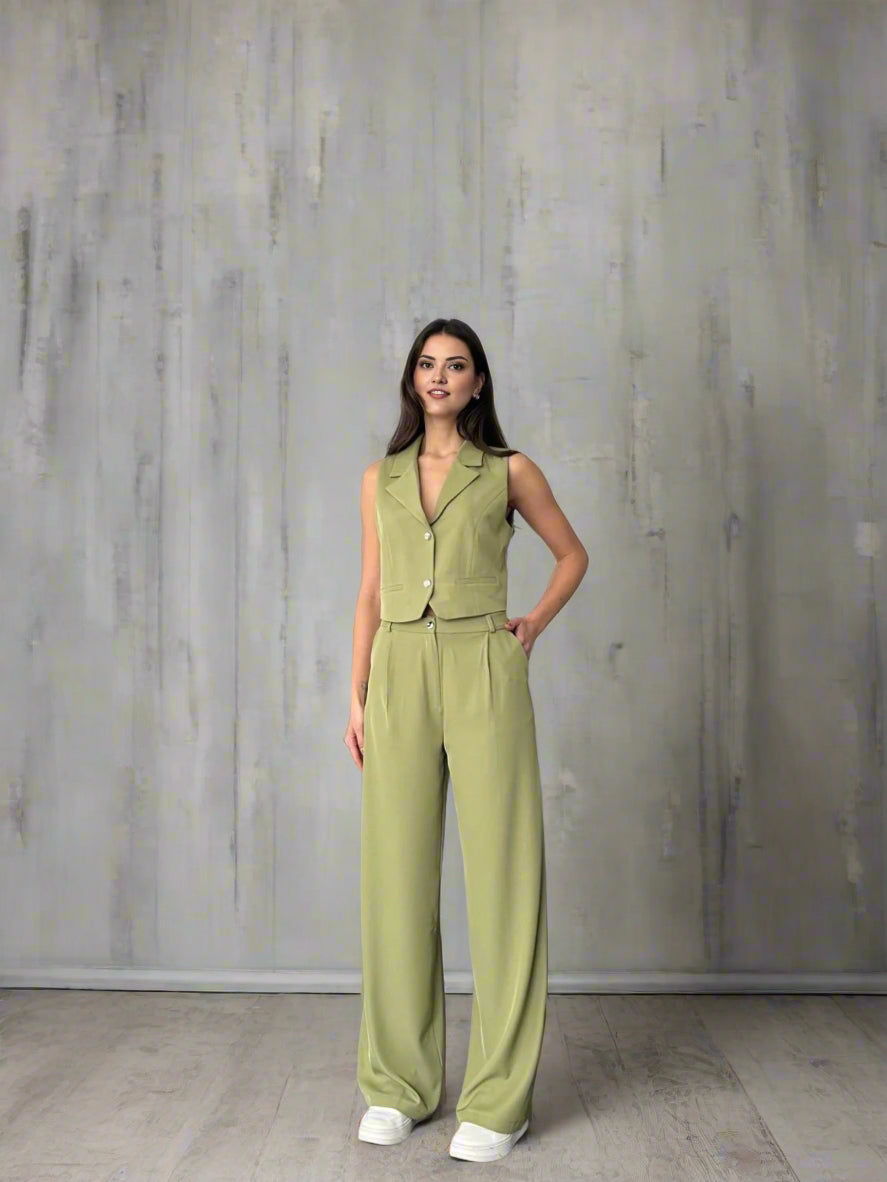 olive classy coord set for women