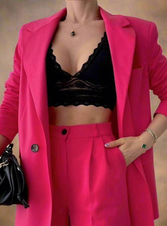 Pink Solid Blazer - Beyond Formals