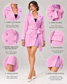 Pink & Lavender Two-Tone Double-Breasted Blazer Dress, front view