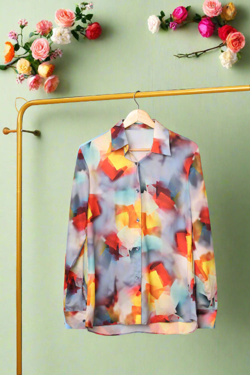 printed satin shirt unisex