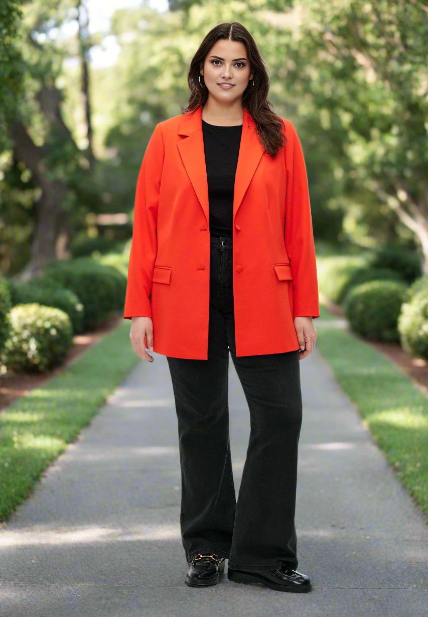 Tangerine Orange Edge Blazer - Beyond Formals