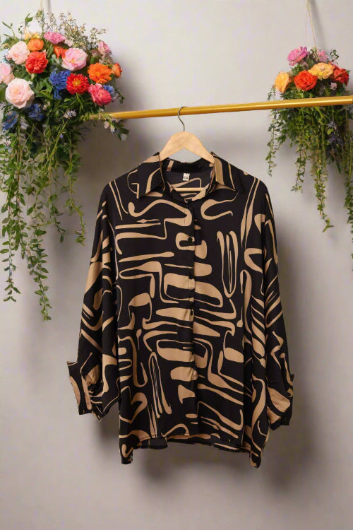 satin printed shirts for women