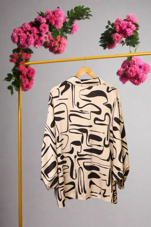 satin printed shirt for women