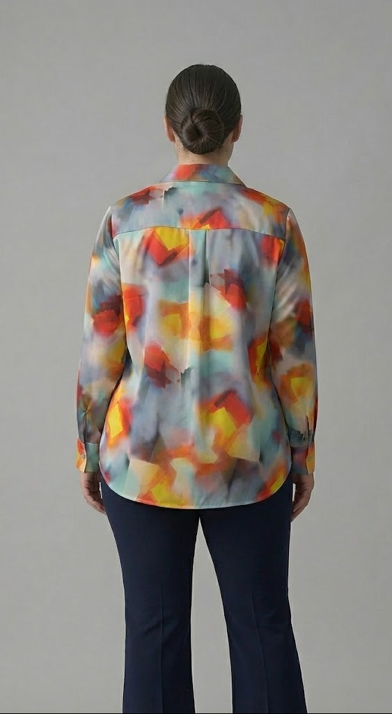 Multicolor Abstract Print Shirt Beyond Formals